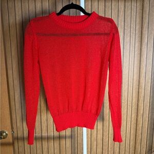 Vibrant Red Crew Neck Women's Sweater